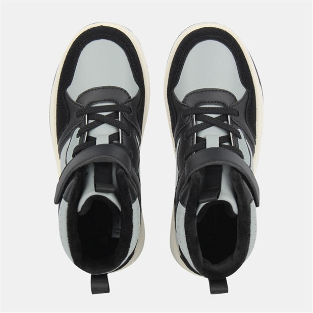 Black/Grey - Fabric - Kids' Bear Hook and Loop High-Top Trainers