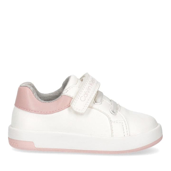 Calvin Klein Jeans Boys White  Low Top Court Trainers in Size C9, Sports Direct