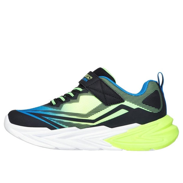 Černá/Modrá - Skechers - Lighted Gore & Strap Sneaker W Mids Light Up Trainers Boys