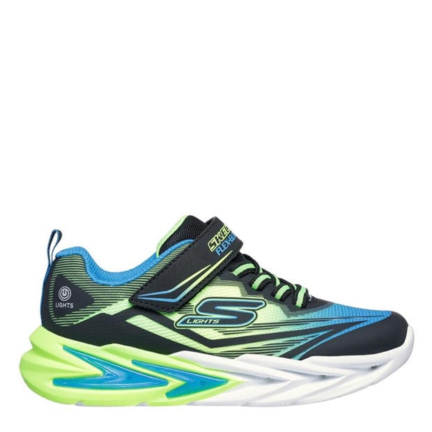 Black/Blue - Skechers - Lighted Gore & Strap Sneaker W Mids Light Up Trainers Boys