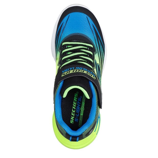 Black/Blue - Skechers - Lighted Gore & Strap Sneaker W Mids Light Up Trainers Boys