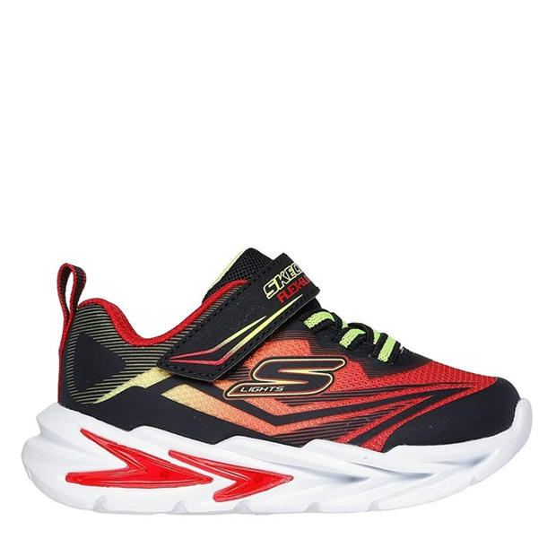 Raudona/Juoda - Skechers - Kids' Gore and Strap Light Up Trainers