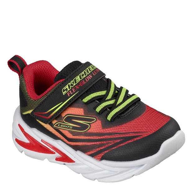 Red/Black - Skechers - Kids' Gore and Strap Light Up Trainers