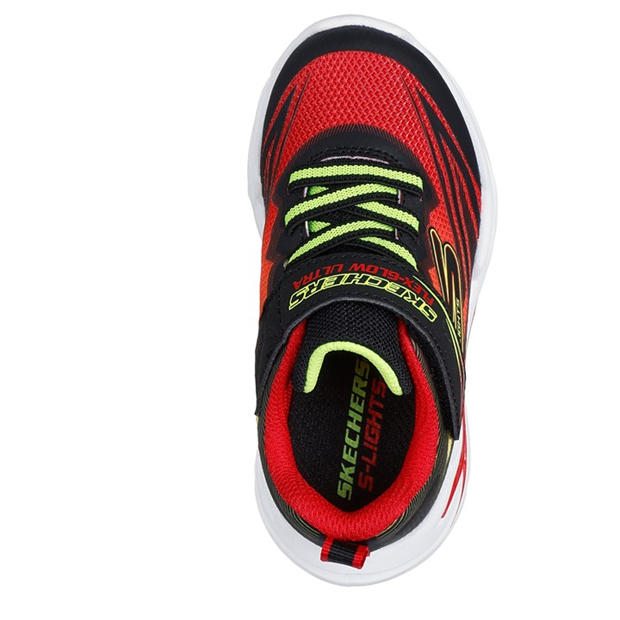 Red/Black - Skechers - Kids' Gore and Strap Light Up Trainers