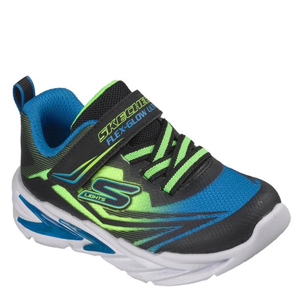 Black/Blue - Skechers - Kids' Gore and Strap Light Up Trainers