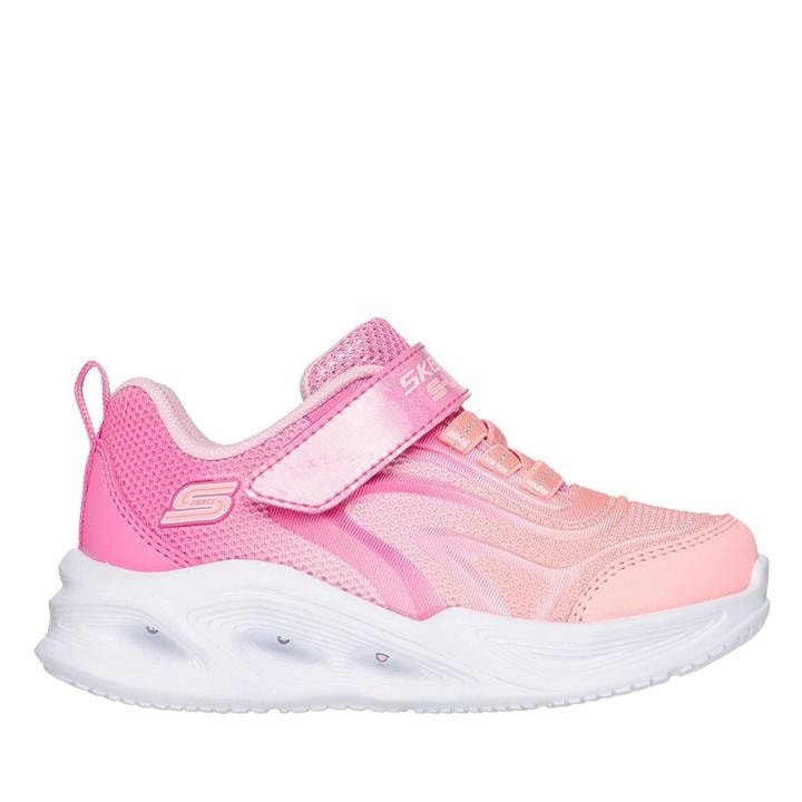 Skechers Girls Pink Lighted Gore & Strap Sneaker W Ombr Light Up Trainers in Size C7, Sports Direct