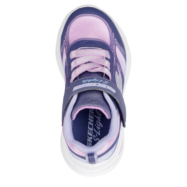 Fialová - Skechers - Kids' Cosmic Glow Leather Light Up Trainers