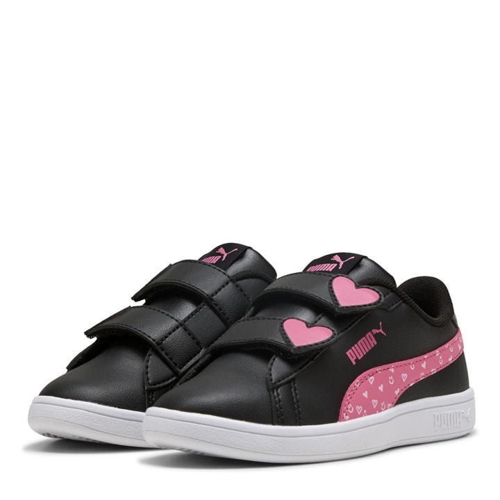 Puma Girls Black Smash 3.0 Velcro Trainers  in Size C11, Sports Direct