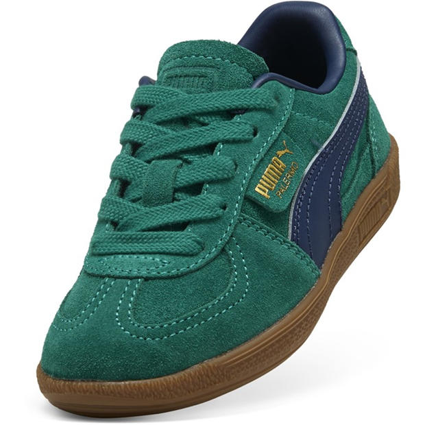 WldGrn-PrsnBl - Puma - Unisex Kids' Palermo Classic Low-Top Trainers