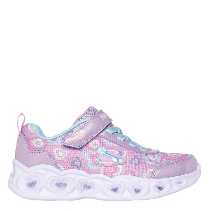 Skechers Girls Purple Flutter Heart  Trainers in Size C12, Sports Direct