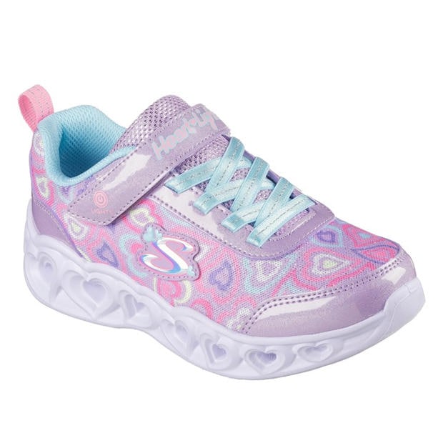 Lav/Multi - Skechers - Flutter Heart Child Girl Trainers