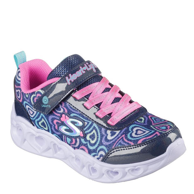 Pink/Navy - Skechers - Flutter Heart Child Girl Trainers