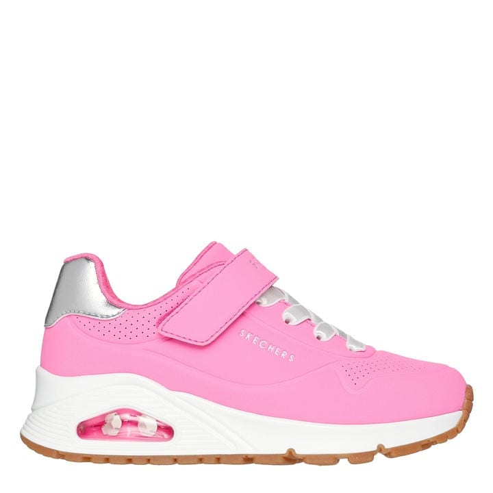 Skechers Girls Pink Kids' Duraleather Gore And Strap Low-Top Trainers in Size C11.5, Sports Direct