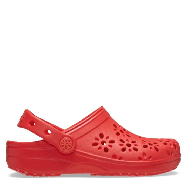 Crocs  Kids Red Classic Floral Cut Clogs in Size C11, Sports Direct