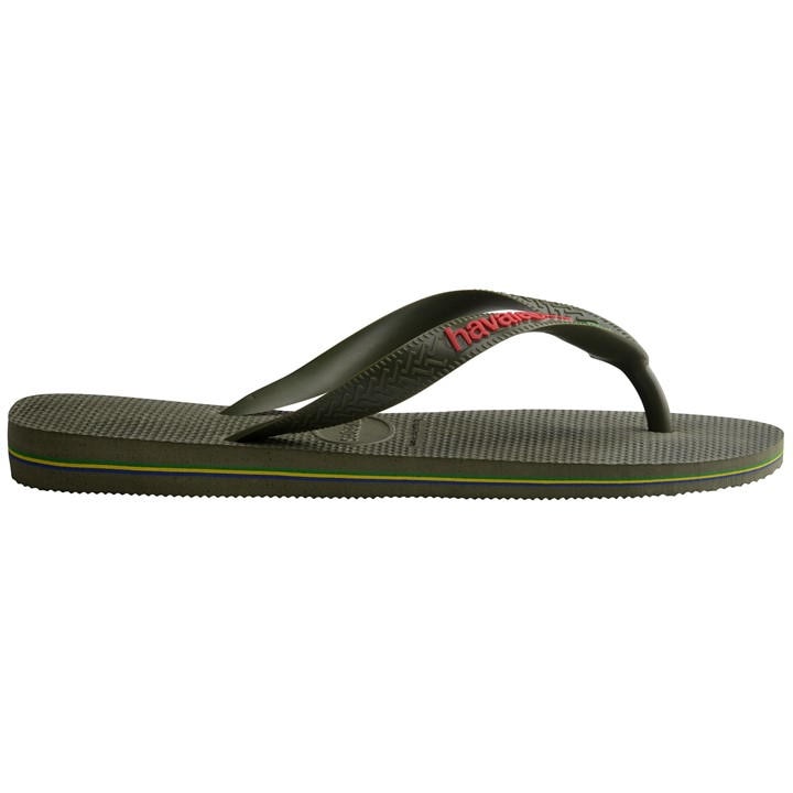 Havaianas Boys Green Kids' Brasil Logo Rose Gum Flip Flops in Size C12, Sports Direct