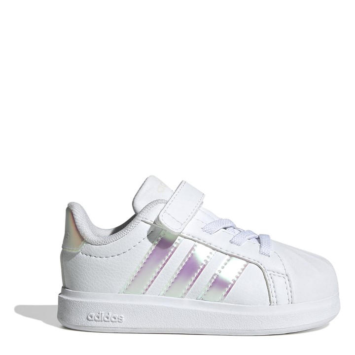 Adidas Girls White Kids' Low-Top Trainers in Size C6, Sports Direct