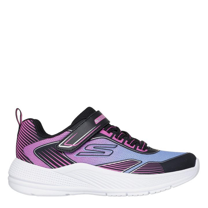 Skechers Girls Black Kids' Gore And Strap Ombre Sparkle Mesh Microspec Runners in Size C5, Sports Direct