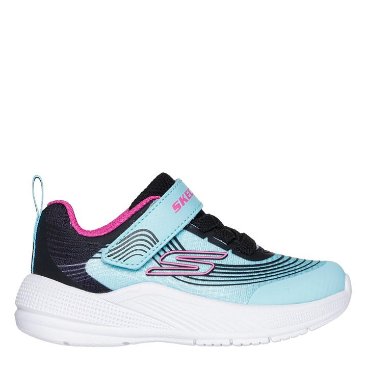 Skechers Girls  Kids' Gore And Strap Ombre Sparkle Mesh Microspec Runners in Size C5, Sports Direct