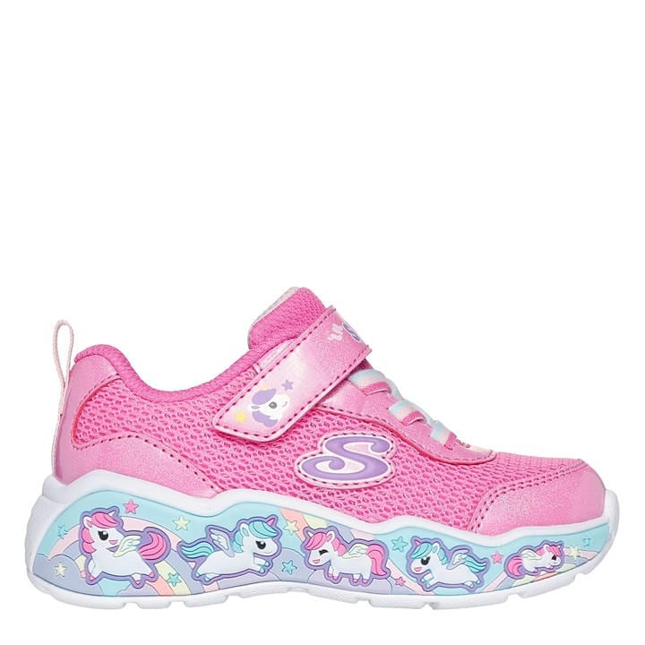 Skechers Girls Pink Gore & Strap Thematic Wrap Sneaker Runners in Size C7, Sports Direct