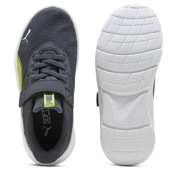 Grey/Volt - Puma - Flexfocus Modern Running Shoes Childrens