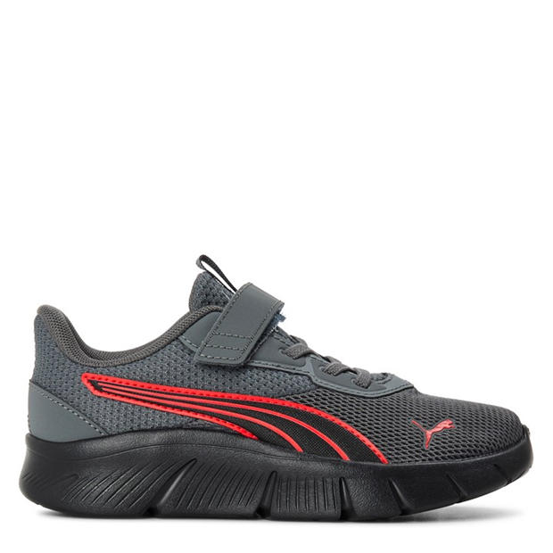 Grey/Red - Puma - FlexFocus Modern Running Shoes Childrens