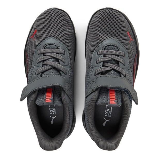 Grey/Red - Puma - FlexFocus Modern Running Shoes Childrens