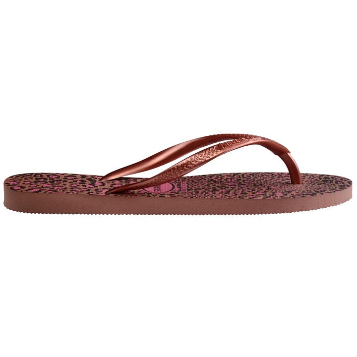 Havaianas Girls Pink Kids' Hav Slim Animals Sand Grey/Golden Flip Flops in Size 1.5, Sports Direct