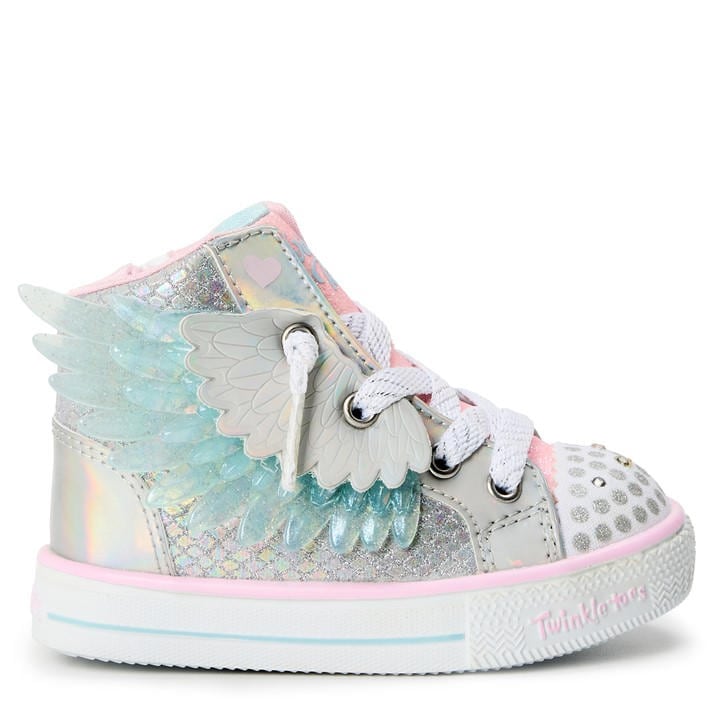 Skechers  Kids Silver ' High-Top Trainers in Size C5, Sports Direct