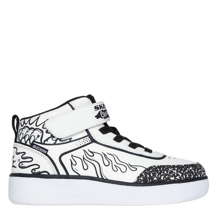 Skechers  Kids White High Top Gore & Strap Sneaker Low-Top Trainers in Size C11, Sports Direct