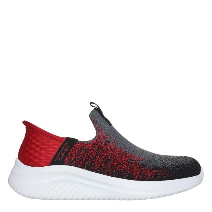 Skechers  Kids Grey Slip-Ins Stretch Knit Sneaker W Air Slip On Trainers in Size 2, Sports Direct