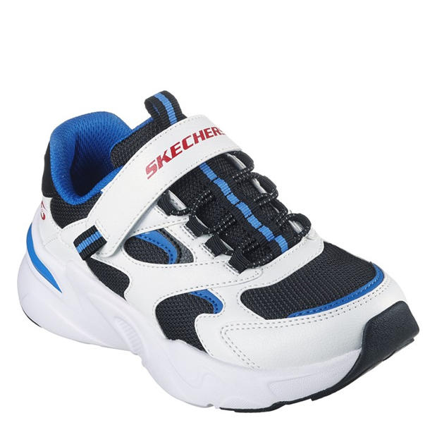 Wht/Blk/Blu - Skechers - Kids' Casual Low-Top Trainers