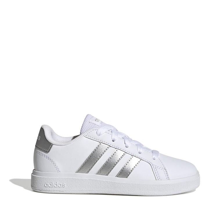 Adidas Boys White Grand Court 2.0 K in Size 2.5, Sports Direct