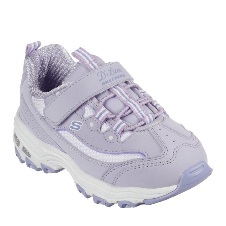 Skechers  Kids Purple ' Dlites Slip On Trainers in Size C8, Sports Direct