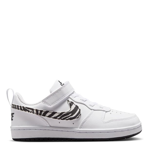 White/Zebra - Nike - Court Borough Low Recraft Shoes Childrens.
