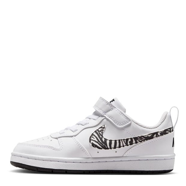 White/Zebra - Nike - Court Borough Low Recraft Shoes Childrens.