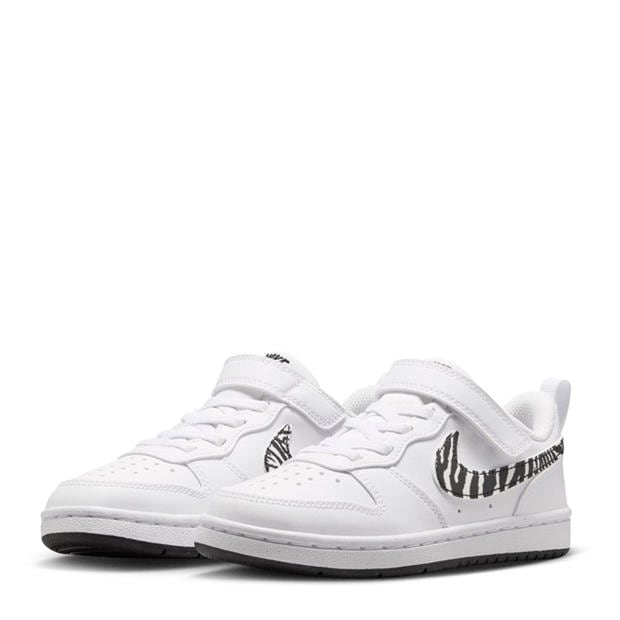 White/Zebra - Nike - Court Borough Low Recraft Shoes Childrens.
