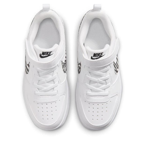 White/Zebra - Nike - Court Borough Low Recraft Shoes Childrens.