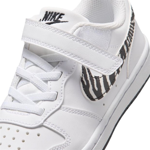 White/Zebra - Nike - Court Borough Low Recraft Shoes Childrens.