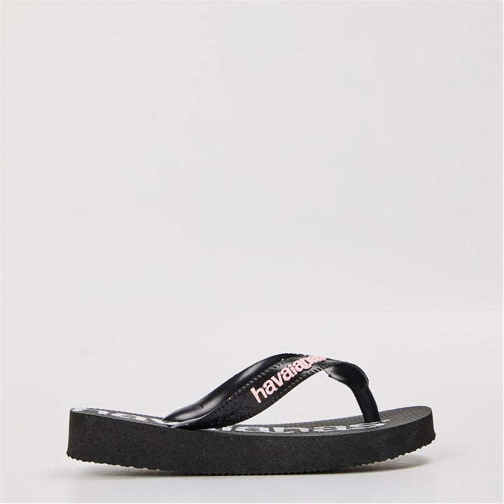 Havaianas  Kids Black ' Top Logomania Flip Flops in Size C8, Sports Direct