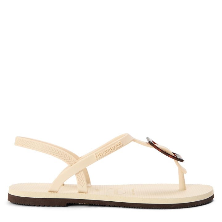 Havaianas Girls Beige Kids' Flip Flops in Size 1, Sports Direct