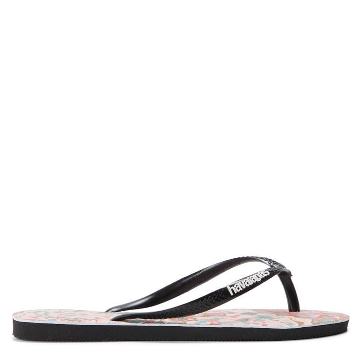 Havaianas  Kids Black ' Slim Animals Glitter Flip Flops in Size 1.5, Sports Direct