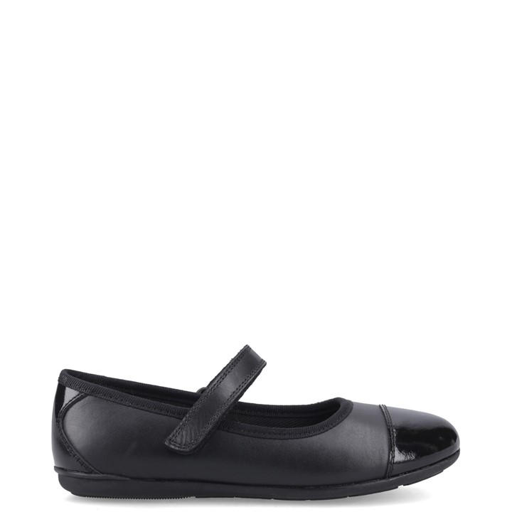 Hush Puppies Girls Black Lottie Ballerina Snr in Size 5, Sports Direct