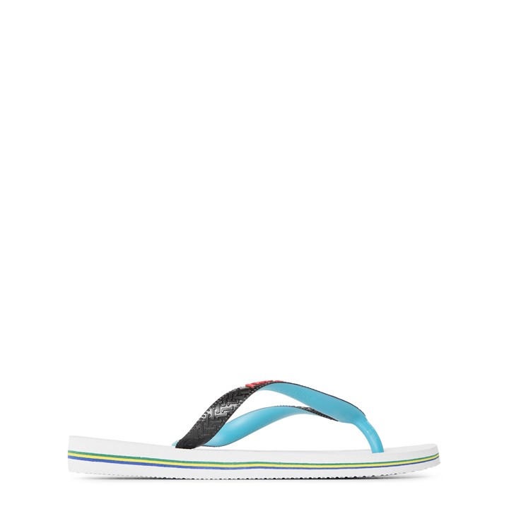 Havaianas  Kids White Brasil Mix /Black Flip Flops in Size 1.5, Sports Direct