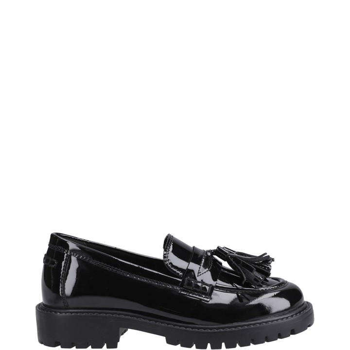 Hush Puppies Girls Black Abigail Patent Senior Shoe in Size 6, Sports Direct