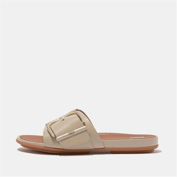 Beige - FitFlop - Gracie Maxi-Buckle Leather Sliders