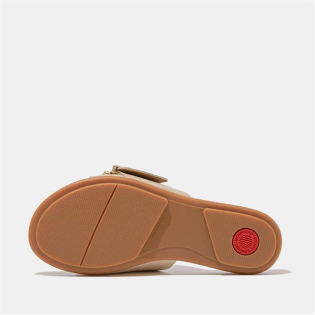 Beige - FitFlop - Gracie Maxi-Buckle Leather Sliders