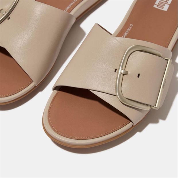 Beige - FitFlop - Gracie Maxi-Buckle Leather Sliders