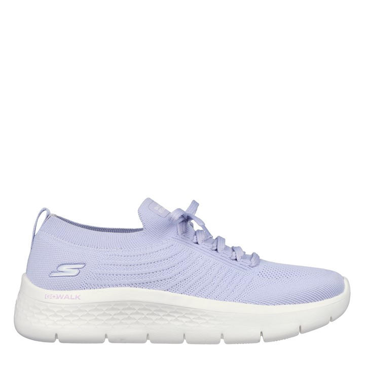 Skechers Girls Purple Flat Knit Fixed Lace Slip On Trainers in Size C10, Sports Direct