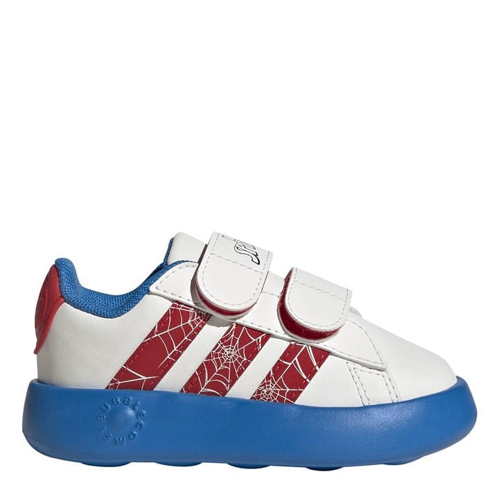 Adidas Boys White Kids' Grand Court Spider-Man Trainers in Size C6, Sports Direct