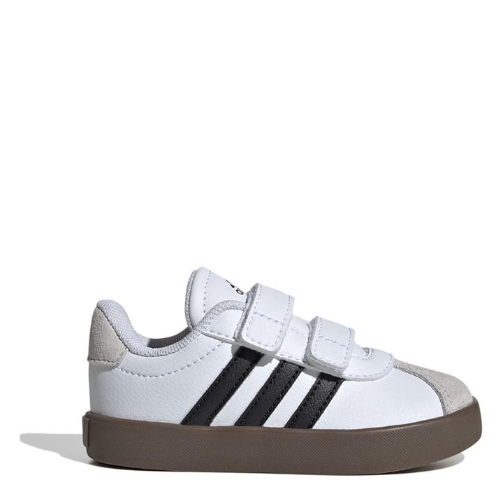 Adidas Boys White Vl Court 3.0  Shoes in Size C6, Sports Direct